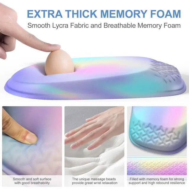 Alt view image 3 of 7 - Ergonomic Mouse Pad with Wrist Rest, Memory Foam Support for Office