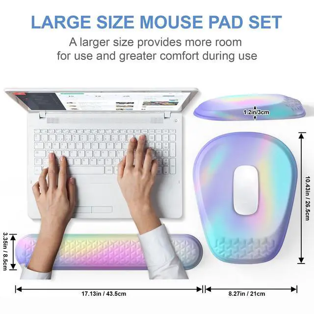 Alt view image 5 of 7 - Ergonomic Mouse Pad with Wrist Rest, Memory Foam Support for Office