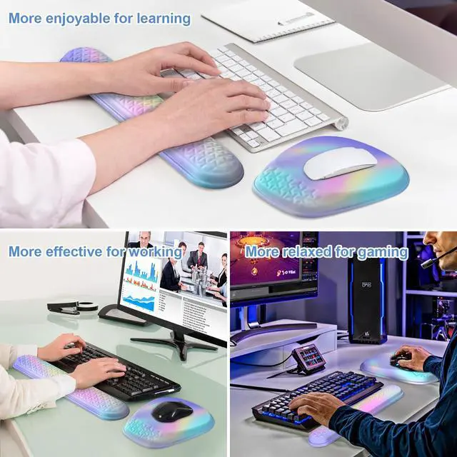 Alt view image 7 of 7 - Ergonomic Mouse Pad with Wrist Rest, Memory Foam Support for Office