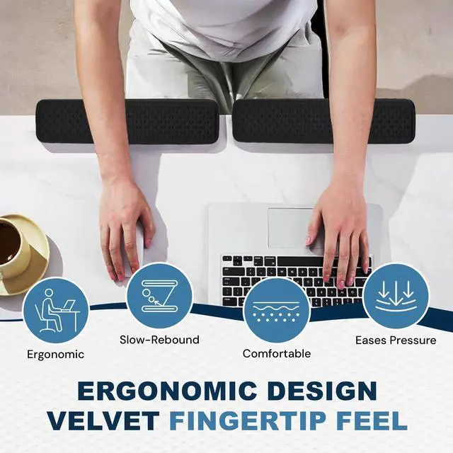 Alt view image 4 of 7 - Memory Foam Desk Edge Cushion (2-Pack), Non-Slip PU Cover