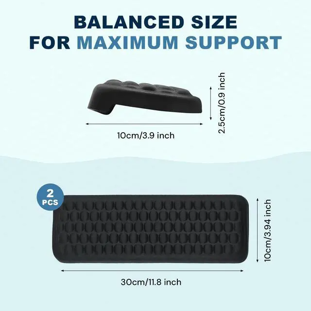 Alt view image 5 of 7 - Memory Foam Desk Edge Cushion (2-Pack), Non-Slip PU Cover