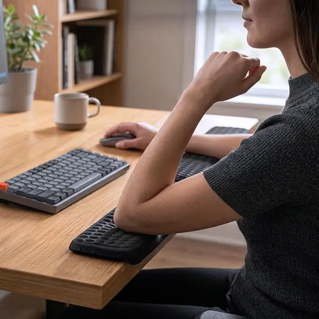 Alt view image 6 of 7 - Memory Foam Desk Edge Cushion (2-Pack), Non-Slip PU Cover