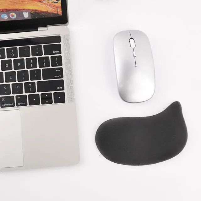 Alt view image 5 of 7 - Ergonomic Mouse Wrist Rest Pad, Small Gel Mouse Keyboard Support Cushion Non-Slip Base, for Easy Typing and Wrist Pain Relief Office Computer, Laptop, PC Gaming (Black)