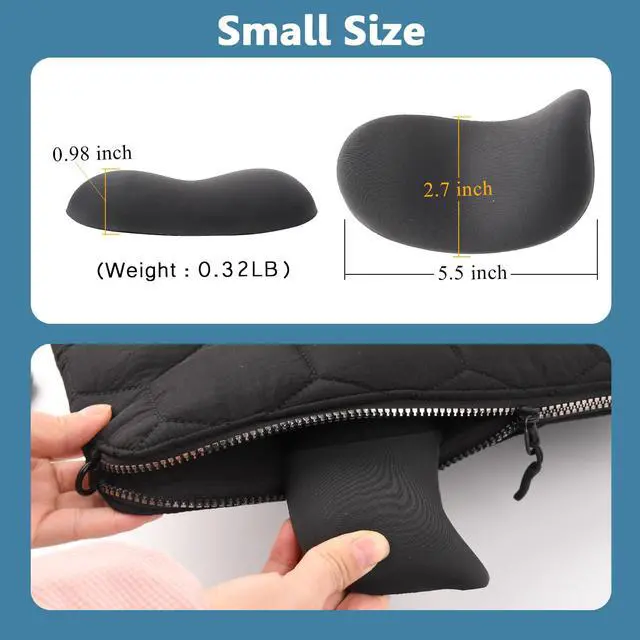 Alt view image 7 of 7 - Ergonomic Mouse Wrist Rest Pad, Small Gel Mouse Keyboard Support Cushion Non-Slip Base, for Easy Typing and Wrist Pain Relief Office Computer, Laptop, PC Gaming (Black)