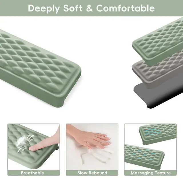 Alt view image 4 of 7 - Arm Rest for Desk, L-Shaped Desk Elbow Pad for Desk, Antique Green