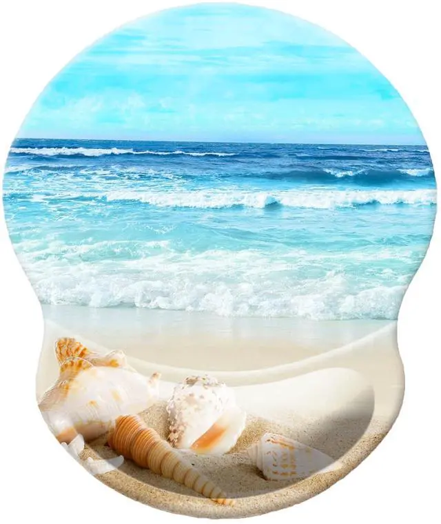 Main image of Mouse Pad with Wrist Support, Non Slip Mousepad Wrist Rest for Office, Computer, Laptop & Mac-Comfortable & Lightweight Ergonomic Support Mouse Mat(DL-Beach)