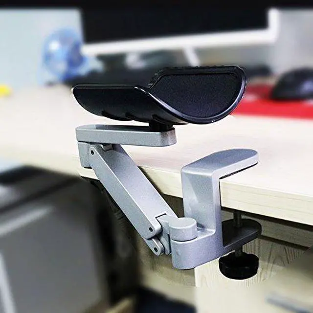 Alt view image 4 of 7 - Ergonomic Arm Support for Desk Office Rotating Mouse Arm Rest Mouse Pad Clamp-On Mouse Shelf Desk Hand Rest for Computer Table Arm Support Mouse Pad Tray