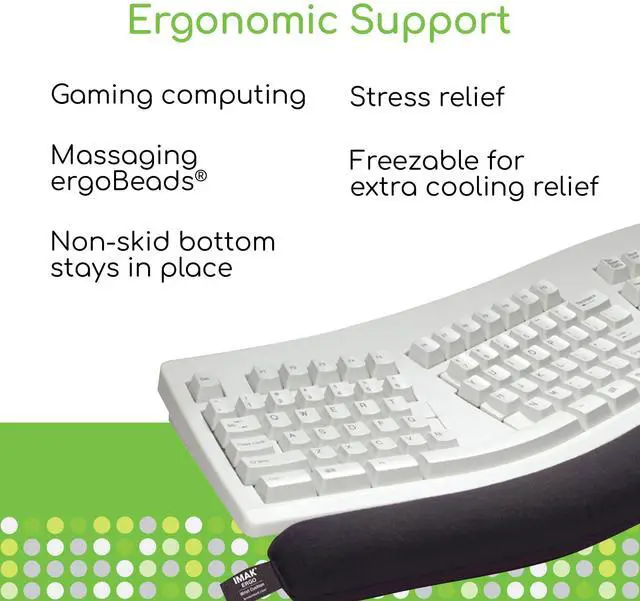 Alt view image 6 of 7 - Brownmed Ergo Wrist Cushion for Keyboard - Wrist Rest for Computer Keyboard - Comfortable Keyboard Wrist Pad - Ergonomic Wrist Support for Working, Gaming & More at Desk