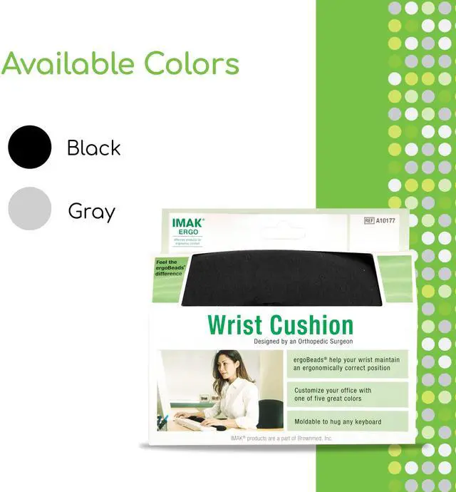 Alt view image 7 of 7 - Brownmed Ergo Wrist Cushion for Keyboard - Wrist Rest for Computer Keyboard - Comfortable Keyboard Wrist Pad - Ergonomic Wrist Support for Working, Gaming & More at Desk