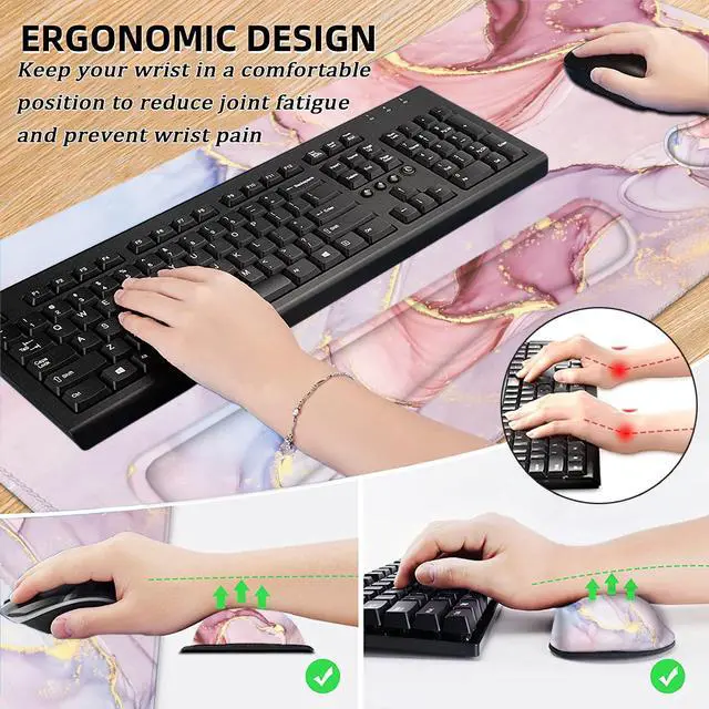 Alt view image 7 of 7 - Large Mouse Pad with Wrist Rest, 4-in-1 Wrist Rest for Keyboard and Mouse