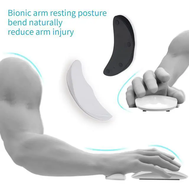 Alt view image 7 of 7 - 2PCS Ergonomic Mouse Wrist Rest Support, Palm Rest Pad Gliding Wrist Pad that Moves with Mouse, Wrist Pain Relief & Release Pressure on Hands for Office Work, Gaming, Coding (Black, Gray)