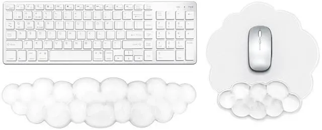 Main image of Gel Cloud Keyboard and Mouse Wrist Rest, Cute Wrist Support and Arm Support Rest for Typing Pain ReliefSuitable for Office/Computer/Laptop/Gaming Set-White