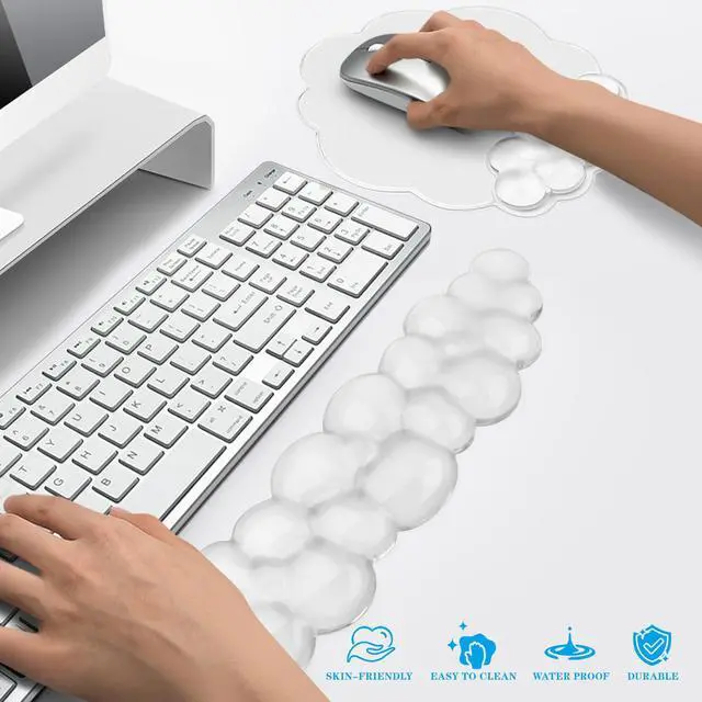 Alt view image 6 of 7 - Gel Cloud Keyboard and Mouse Wrist Rest, Cute Wrist Support and Arm Support Rest for Typing Pain ReliefSuitable for Office/Computer/Laptop/Gaming Set-White