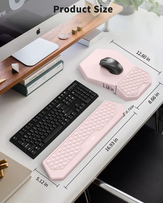 Alt view image 4 of 7 - Ergonomic Mouse Pad Wrist Rest and Keyboard Wrist Rest Support Set