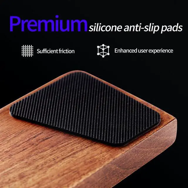 Alt view image 4 of 6 - Wooden Wrist Rest, Walnut Wood Keyboard Wrist Rest, Ergonomic Palm Rest, Anti-Slip, Keyboard Accessory for Computer, Laptop, Home & Office (Black Walnut, 17.2" L x 3.15" W x 0.78" H)