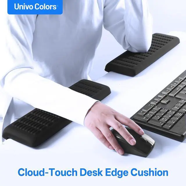Alt view image 3 of 7 - PostureUp L-Shaped Desk Wrist Rest Elbow, Non-Slip, Separate Design, Memory Foam Desk Edge Support, Ergonomic Design for Long-Hour Work (11.8 * 3.9 inch 2-Piece Set of Black)