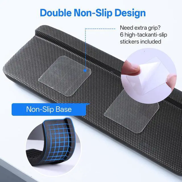 Alt view image 6 of 7 - PostureUp L-Shaped Desk Wrist Rest Elbow, Non-Slip, Separate Design, Memory Foam Desk Edge Support, Ergonomic Design for Long-Hour Work (11.8 * 3.9 inch 2-Piece Set of Black)