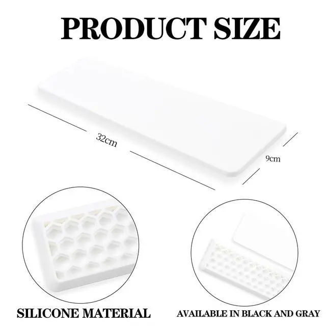 Alt view image 3 of 6 - Ergonomic 75% Keyboard Wrist Rest-12.8" Silicone Non-Slip Keyboard Hand Rest, Relief of Hand Pain(White)