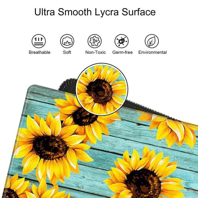 Alt view image 4 of 6 - Gaming Mouse Pad Sunflower Desk Mat Large Mousepad and Keyborad Wrist Support Computer Mat for Wrist Rest XXL Desk Pad 3 in 1 Mouse Mat Non-Slip Rubber Base