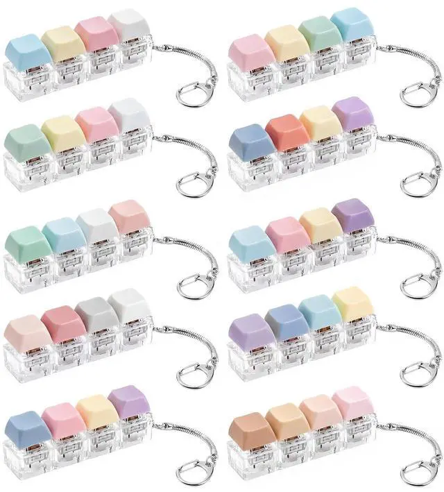 Main image of Keyboard Clicker, 4-in-1 Creamy Clickers Keychain Decompression Button to Relief Stress