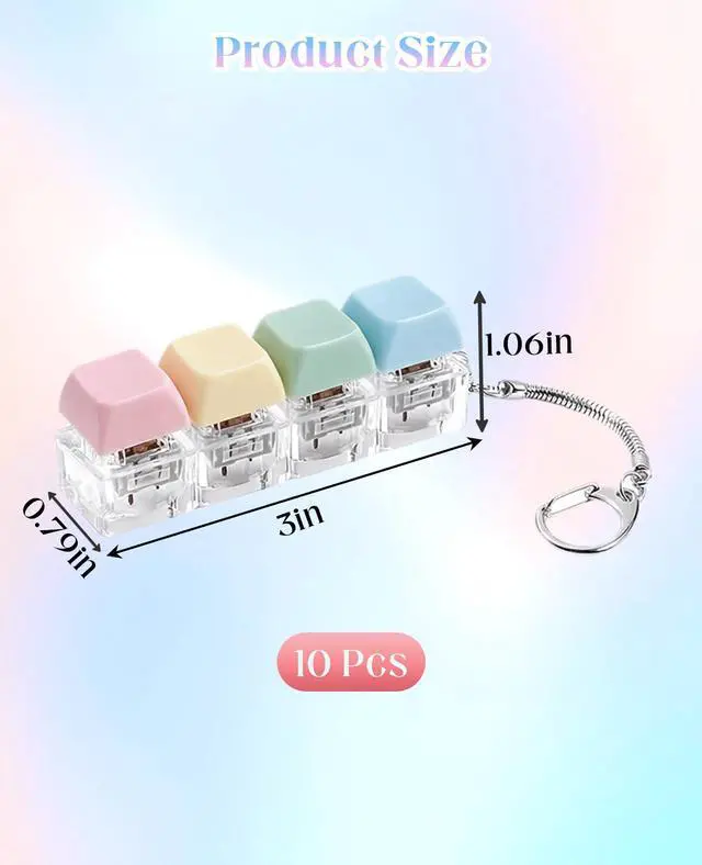 Alt view image 4 of 7 - Keyboard Clicker, 4-in-1 Creamy Clickers Keychain Decompression Button to Relief Stress