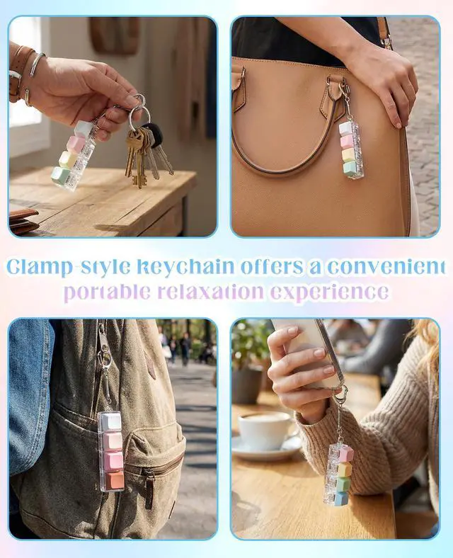 Alt view image 7 of 7 - Keyboard Clicker, 4-in-1 Creamy Clickers Keychain Decompression Button to Relief Stress
