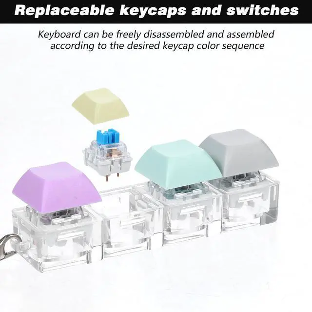 Alt view image 3 of 7 - Keyboard Fidget Clicker Keyboard Fidget Keychain of 4 Colors