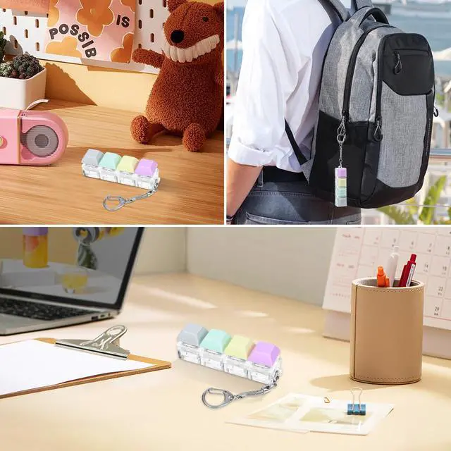 Alt view image 6 of 7 - Keyboard Fidget Clicker Keyboard Fidget Keychain of 4 Colors