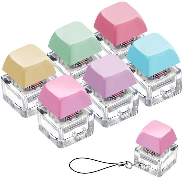 Main image of Keyboard Fidget Toys Keyboard Clicker Fidget Keychain Decompression Button Finger Clicker Toys Button Stress Relief Gifts for Relieving Stress (Macaron,Classic)