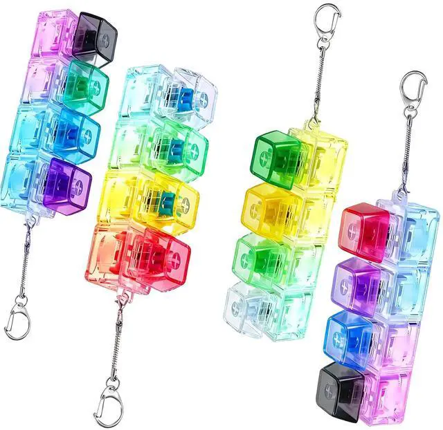 Main image of Keyboard Fidget Keychain, Keyboard with Lights Clicker Fidget Stress Relief Keyboard, Fidget Clicker Gifts for Kids