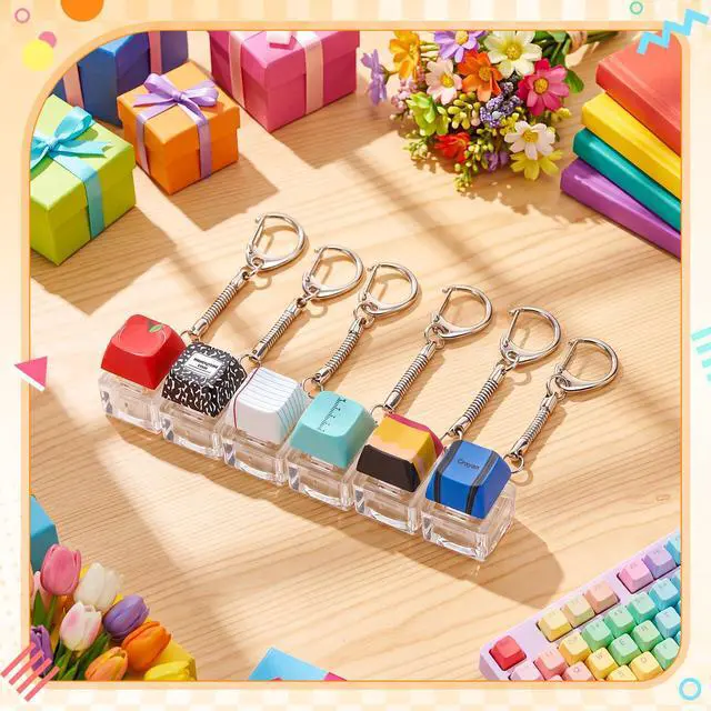 Alt view image 4 of 7 - Back to School Keychains Gifts Bulk Fidget Clicker Toy