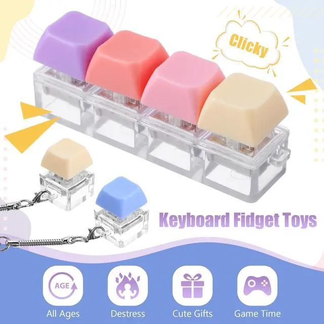 Alt view image 3 of 7 - Keyboard Fidget Toy, 3pcs Decompression Keyboard Clicker Portable