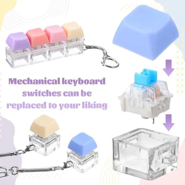 Alt view image 4 of 7 - Keyboard Fidget Toy, 3pcs Decompression Keyboard Clicker Portable
