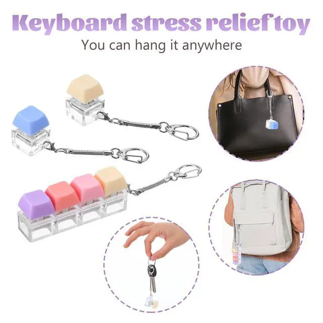 Alt view image 6 of 7 - Keyboard Fidget Toy, 3pcs Decompression Keyboard Clicker Portable