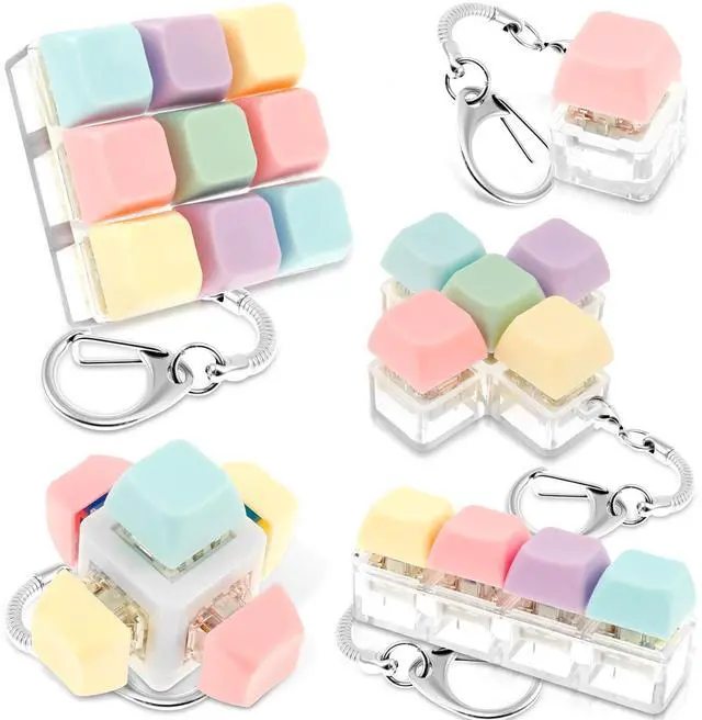 Main image of Decompression Toys, Keyboard Clicker Toy Adult, Portable Mechanical Keyboard Fidget Toy, Funny Keyboard Cube Key Button, Stress Relief for Adult Gifts to Relief Pass Time.