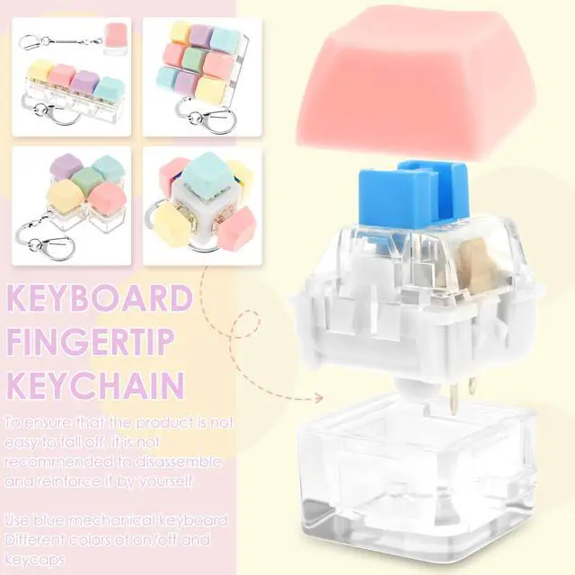 Alt view image 5 of 7 - Decompression Toys, Keyboard Clicker Toy Adult, Portable Mechanical Keyboard Fidget Toy, Funny Keyboard Cube Key Button, Stress Relief for Adult Gifts to Relief Pass Time.