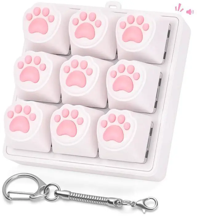 Main image of Cat Paw Keyboard Fidget Toys for Adults Clicky Keycap Keychain