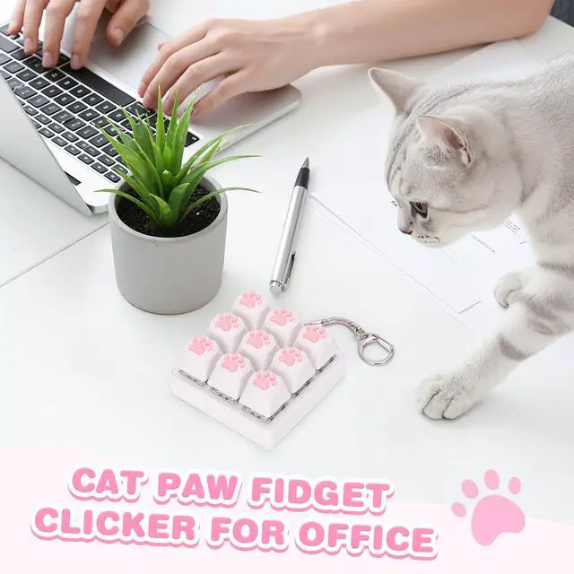 Alt view image 4 of 6 - Cat Paw Keyboard Fidget Toys for Adults Clicky Keycap Keychain