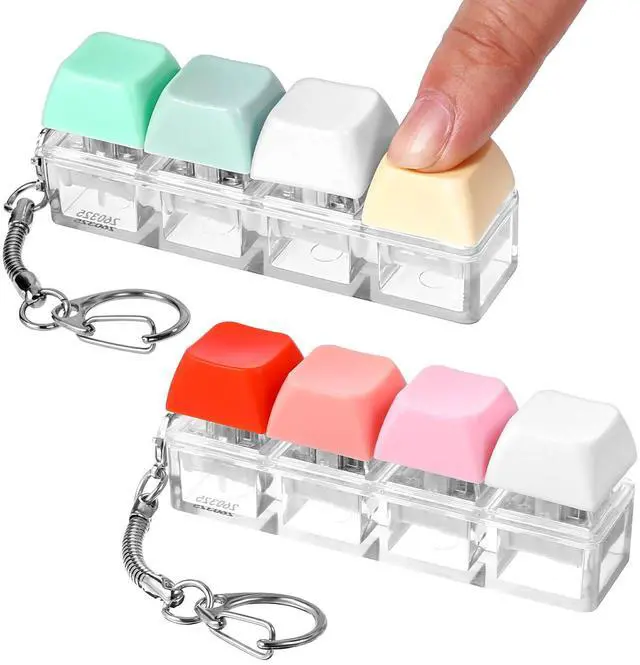 Main image of Keyboard Fidget Toys, Keyboard Clicker Fidget with 3 Kinds Touch Experience, Fidget Keyboard Keychain Decompression Toys Button Stress Relief Gifts to Relief Stress Pass The Time