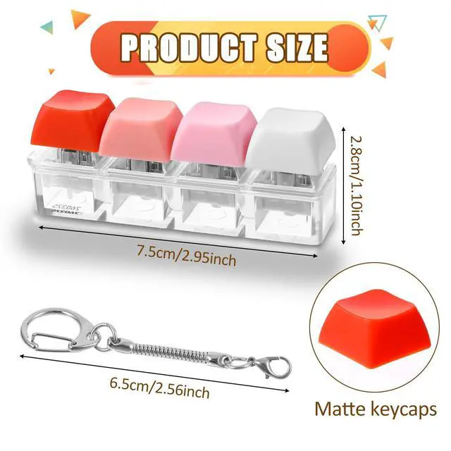 Alt view image 2 of 7 - Keyboard Fidget Toys, Keyboard Clicker Fidget with 3 Kinds Touch Experience, Fidget Keyboard Keychain Decompression Toys Button Stress Relief Gifts to Relief Stress Pass The Time