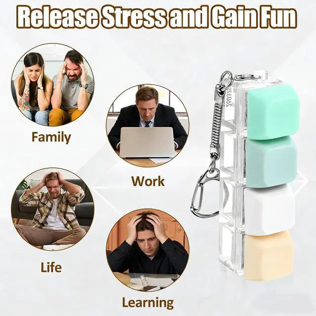 Alt view image 4 of 7 - Keyboard Fidget Toys, Keyboard Clicker Fidget with 3 Kinds Touch Experience, Fidget Keyboard Keychain Decompression Toys Button Stress Relief Gifts to Relief Stress Pass The Time