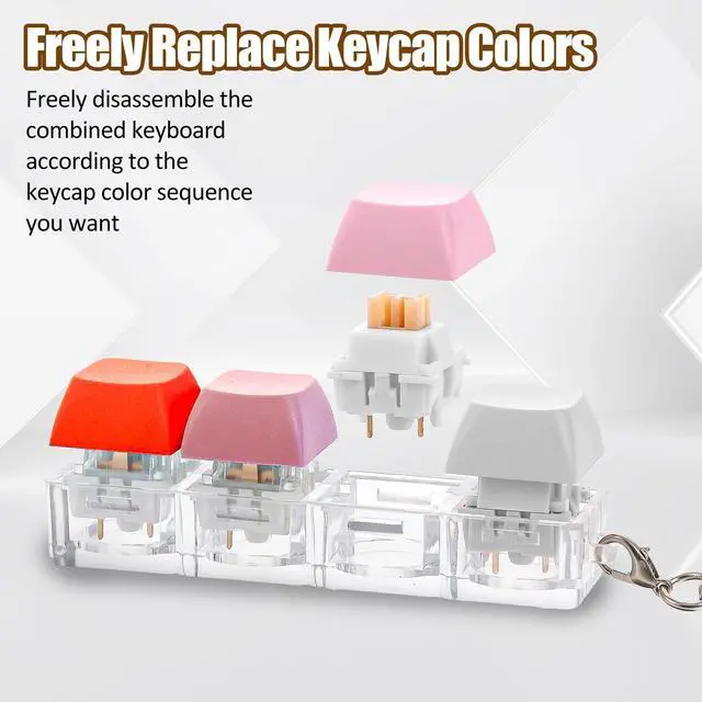 Alt view image 5 of 7 - Keyboard Fidget Toys, Keyboard Clicker Fidget with 3 Kinds Touch Experience, Fidget Keyboard Keychain Decompression Toys Button Stress Relief Gifts to Relief Stress Pass The Time