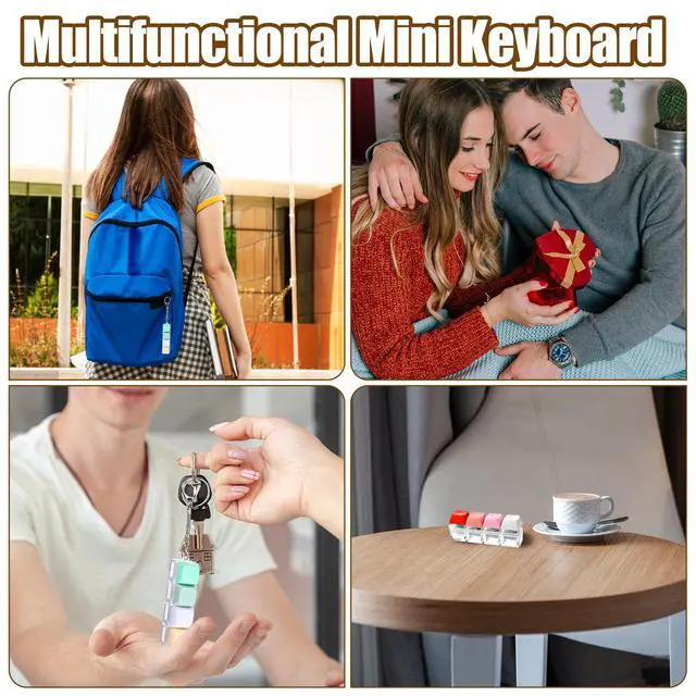 Alt view image 6 of 7 - Keyboard Fidget Toys, Keyboard Clicker Fidget with 3 Kinds Touch Experience, Fidget Keyboard Keychain Decompression Toys Button Stress Relief Gifts to Relief Stress Pass The Time