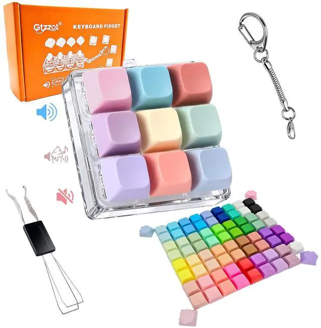 Main image of Keyboard Fidget Toy, Clicky, Creamy & Silent Key Sounds, 84 Keycaps