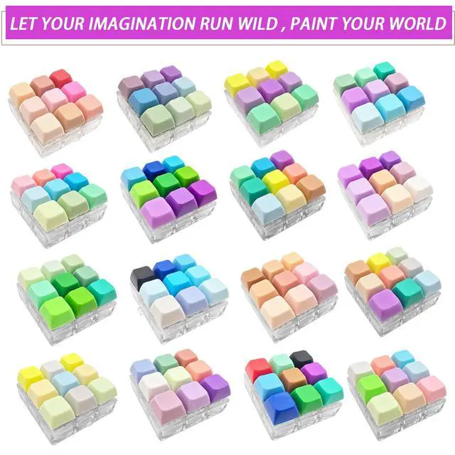 Alt view image 3 of 7 - Clicky Keyboard Fidget Toy, 44 Keycaps for Custom Color Mixes