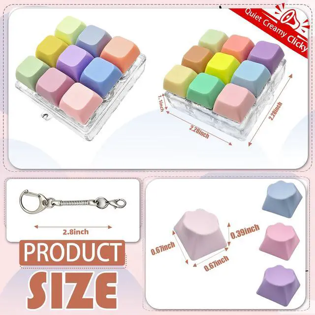 Alt view image 6 of 7 - Keyboard Fidget Toy, Clicky, Creamy & Silent Key Sounds, 84 Keycaps