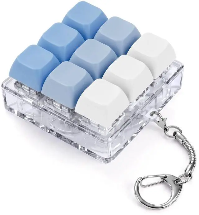 Main image of Keyboard Fidget Toy, Creamy Fidget Clicker Keyboard Fidget Keychain, Button Fidget Gifts for Adults, Boost Focus & Ease Anxiety Anywhere Perfect Stress-Relief Gift (3×3 Grid Layout P)