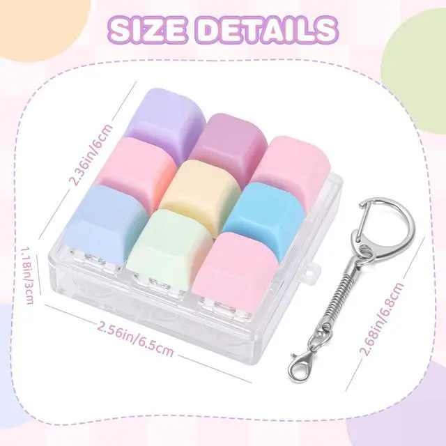 Alt view image 2 of 6 - Keyboard Fidget Toy Handheld Clicky Fidget Keyboard with Keychain Detachable Mechanical Clicker Adult Stress Relief Gifts for Leisure Moments (Style B)