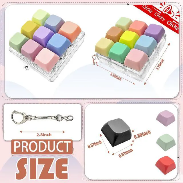 Alt view image 4 of 7 - Clicky Keyboard Fidget Toy, 44 Keycaps for Custom Color Mixes