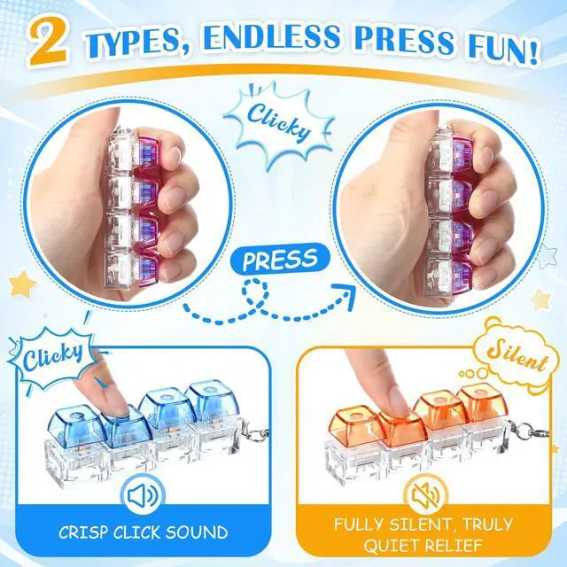 Alt view image 4 of 7 - Keyboard Fidget Clicker- Clicky & Silent,Bright Colors